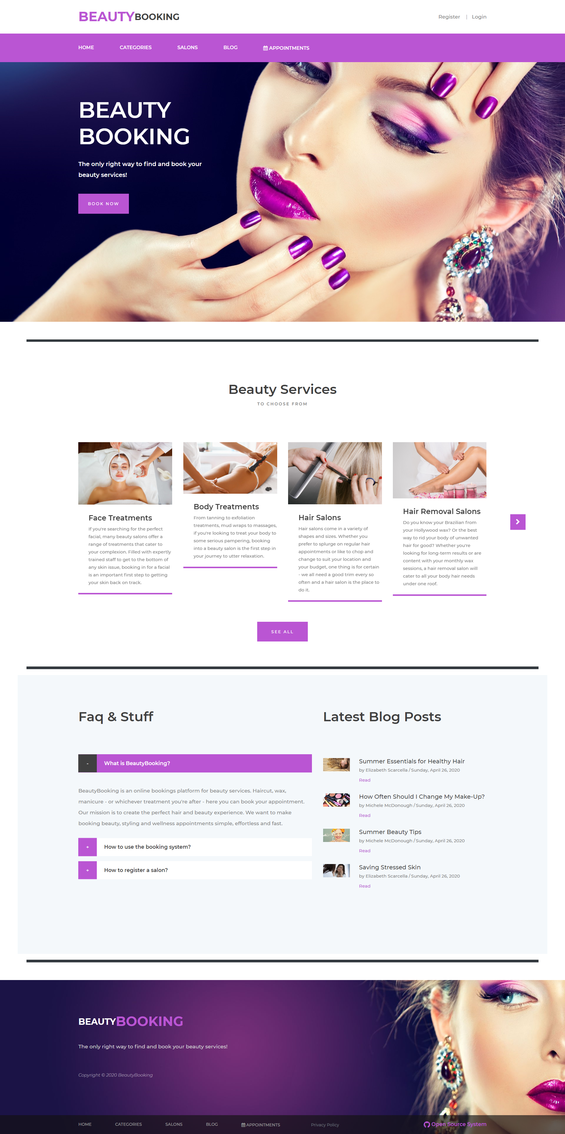 BeautyBooking Home Page